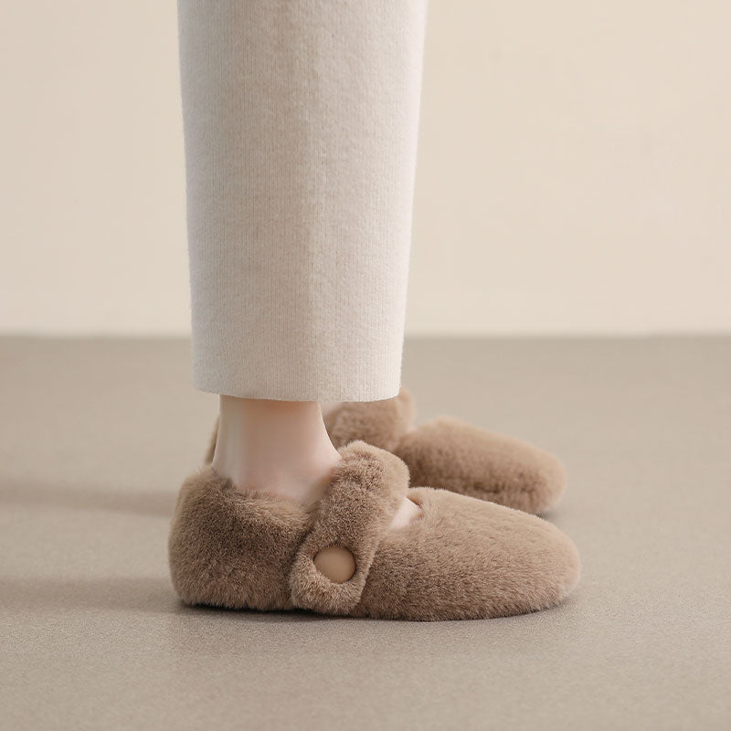 Women Winter Solid Fleece Flat Casual Shoes-RAIIFY