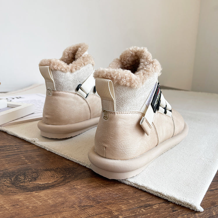 Women Retro Patchwork Flat Casual Boots-RAIIFY