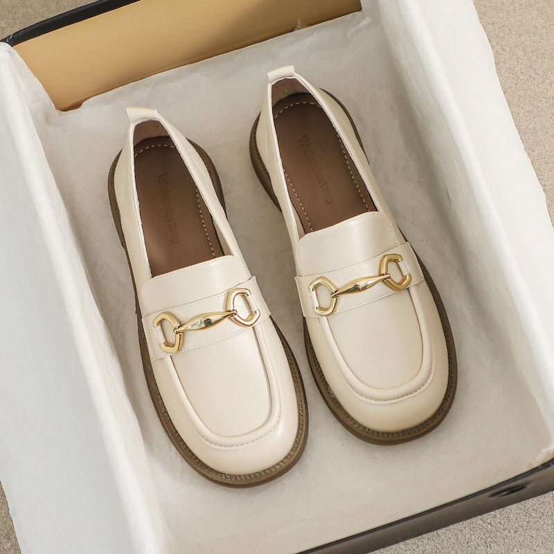 Women Retro Casual Lug Sole Loafers-RAIIFY