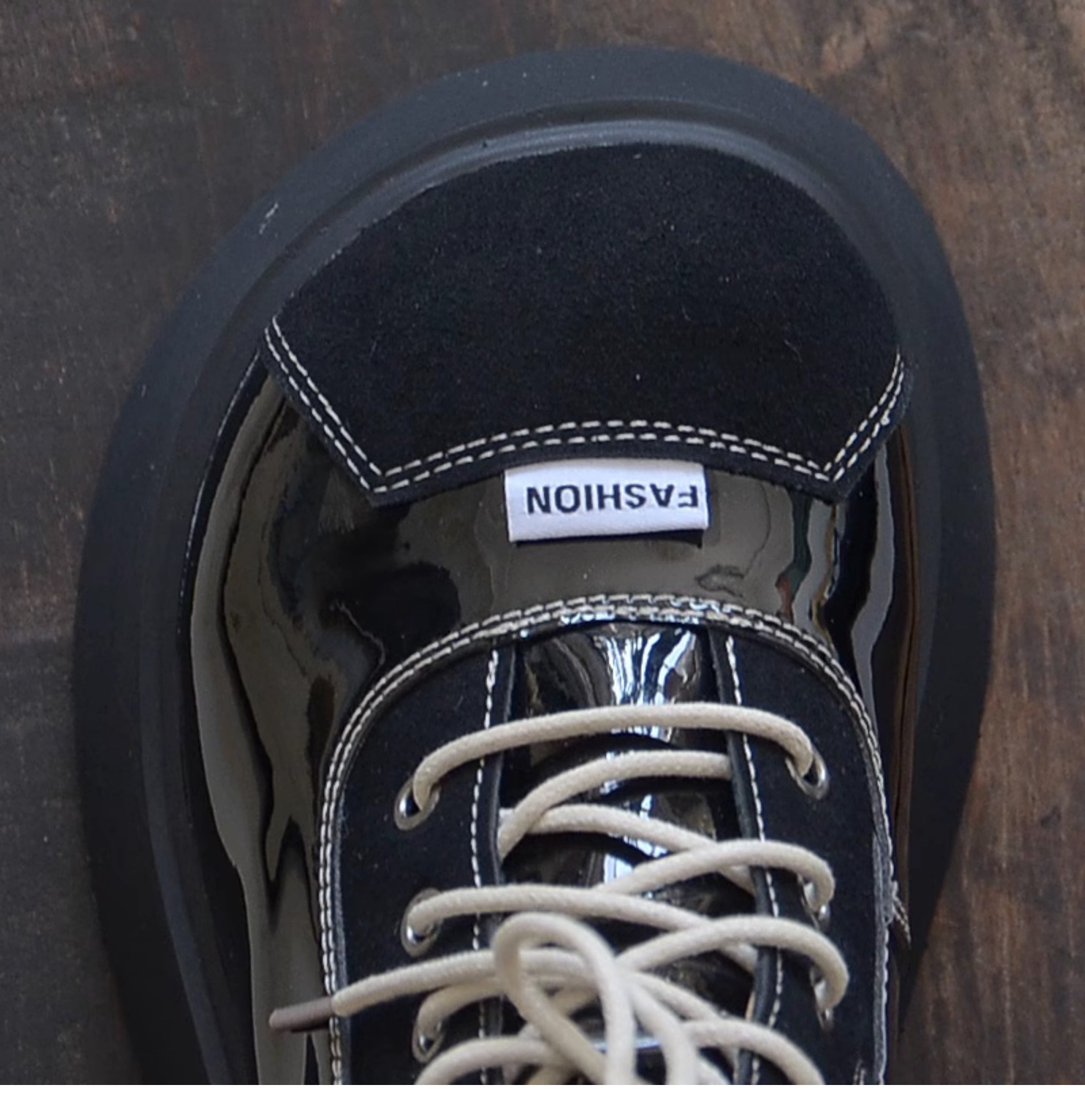 Women Fashion Glossy Leather Thick Soled Boots-RAIIFY