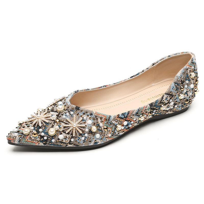 Women Fashion Crystal Casual Flats Shoes-RAIIFY