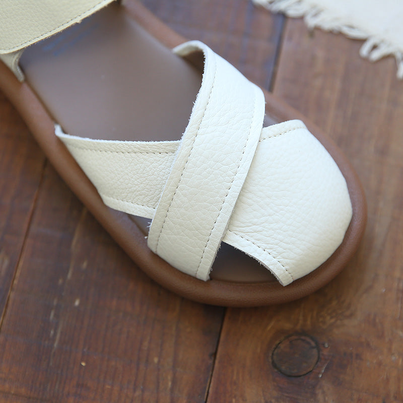 Women Retro Leather Casual Summer Sandals-RAIIFY