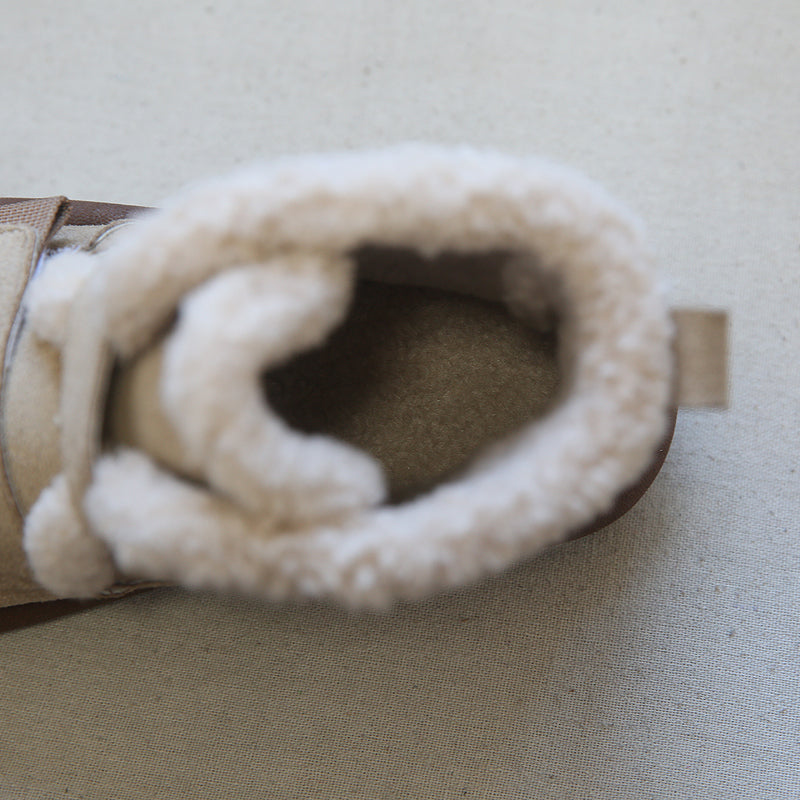 Women Retro Suede Casual Flat Snow Boots-RAIIFY