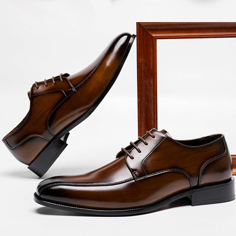 Men CLassic Pointed Toe Cowhide Oxford Shoes-RAIIFY