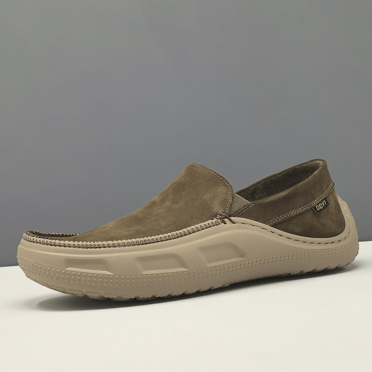 Men's Retro Plain Suede Flat Casual Loafers-RAIIFY