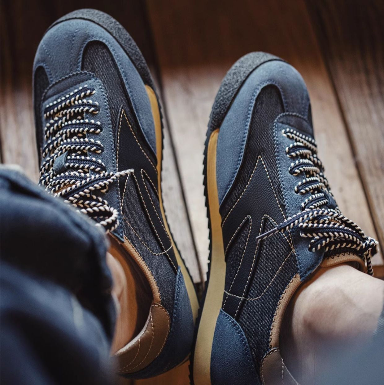 Men's Vintage Navy Casual Training Sneakers-RAIIFY