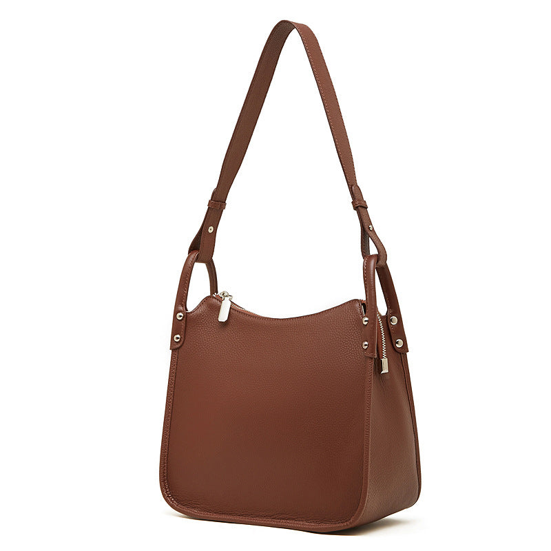 Women's Top-Grain Leather Hobo Tote Crossbody Bag-RAIIFY