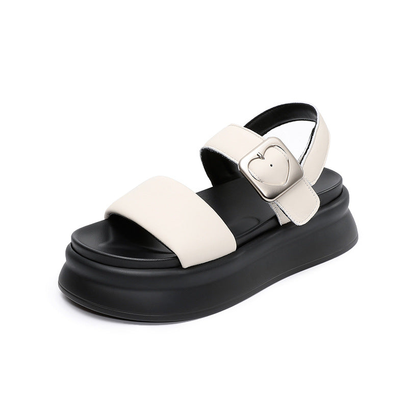 Women's Leather Summer Thick Soled Casual Sandals-RAIIFY