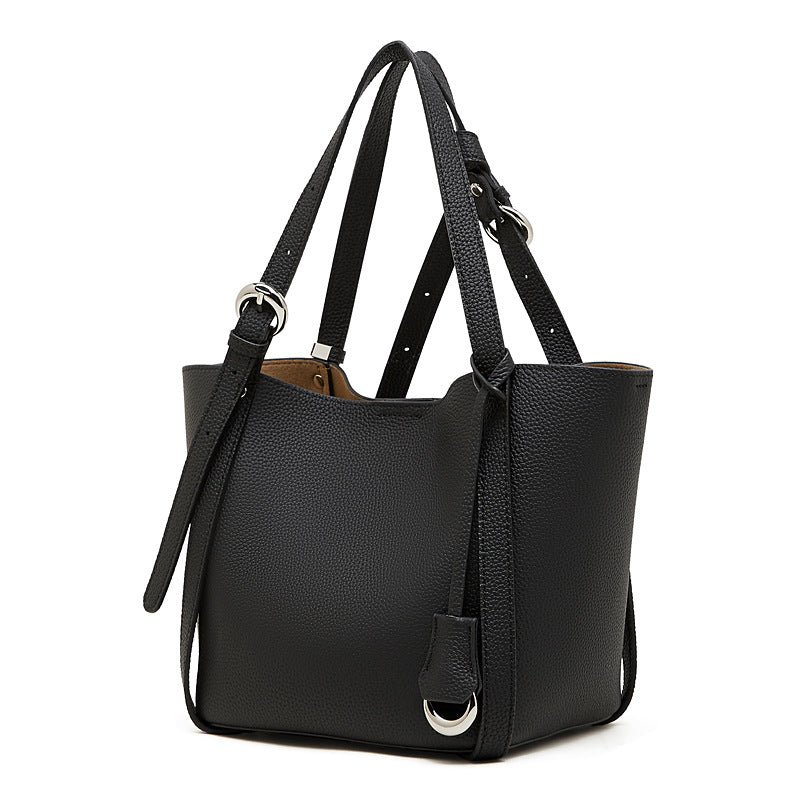 Women’s Stylish Leather Convertible Bucket Bag-RAIIFY