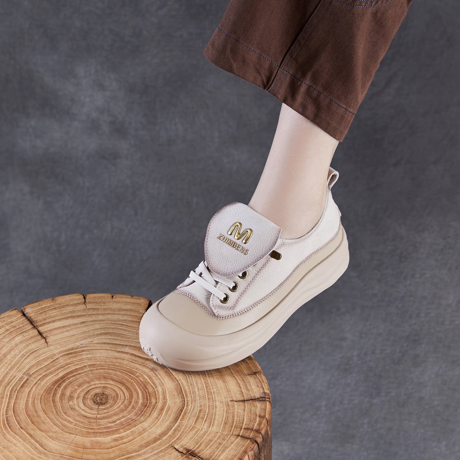 Women's Minimalist Leather Flat Casual Shoes-RAIIFY