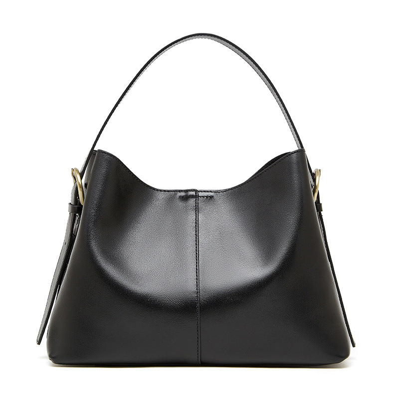 Women's Fashion Plain Leather Casual Tote Bag-RAIIFY