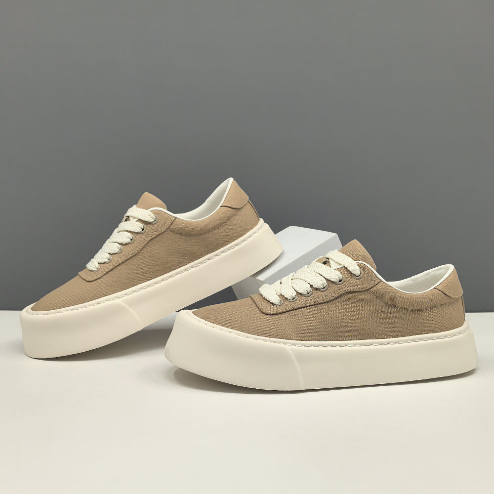 Men Minimalism Plain Canvas Flat Casual Shoes-RAIIFY
