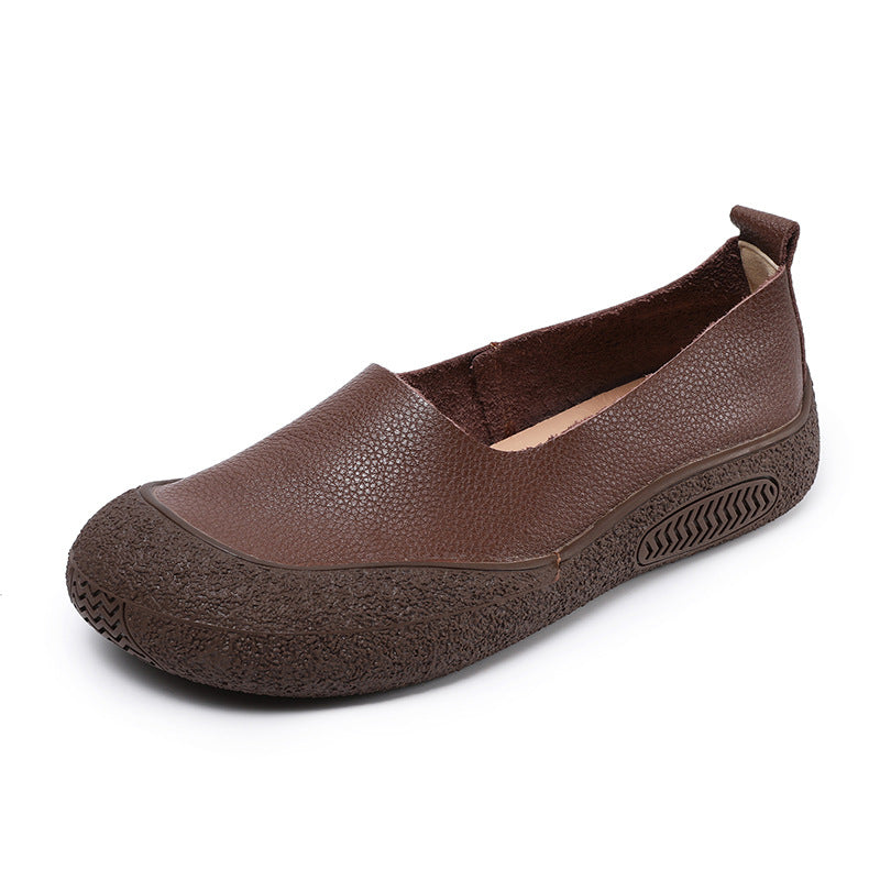 Women Vintage Soft Leather Casual Flats-RAIIFY