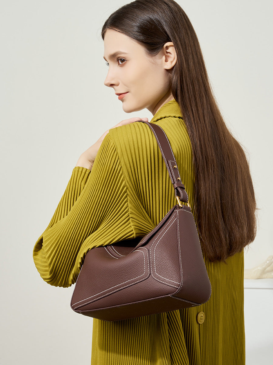 Women Minimalist Fashion Leather Shoulder Bag-RAIIFY