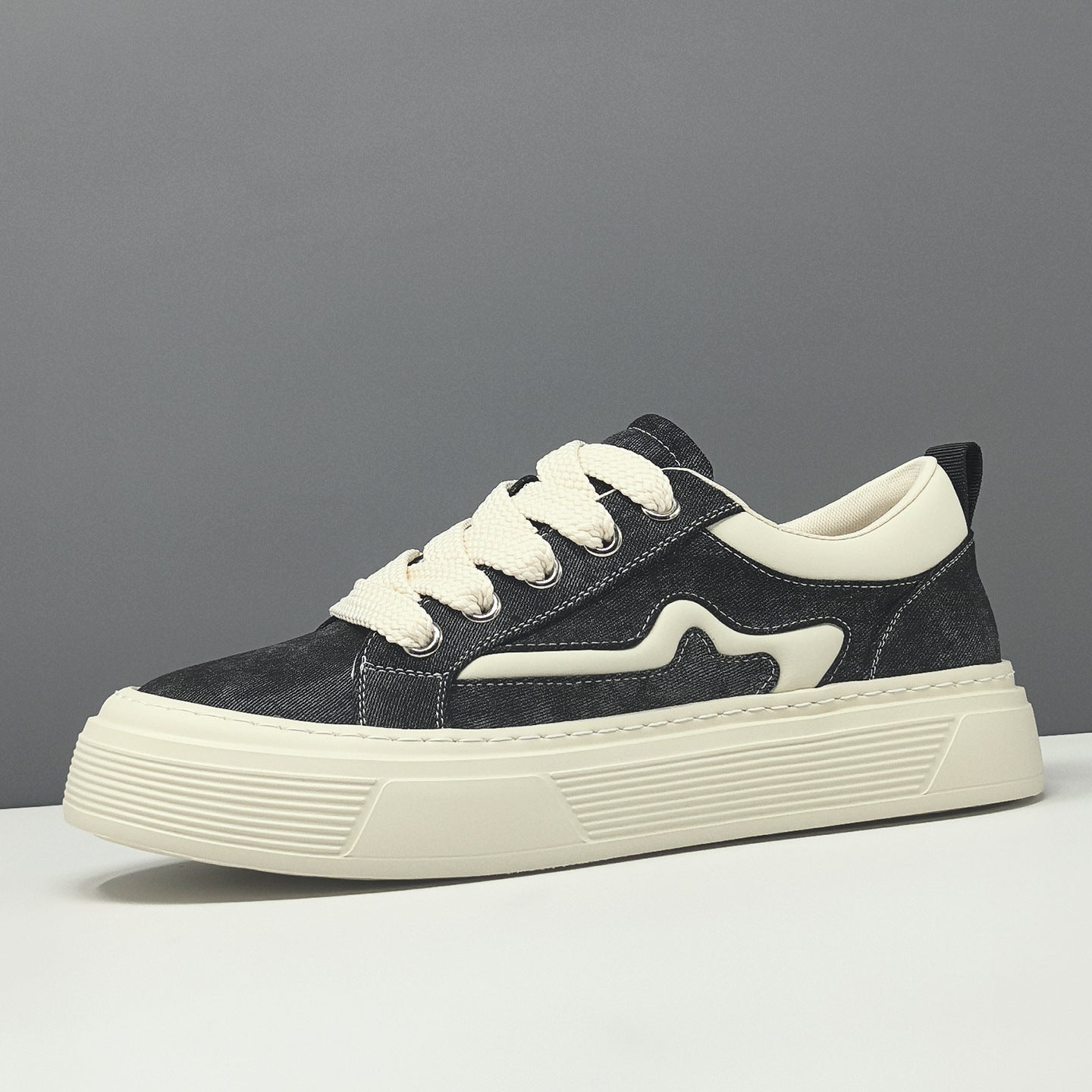 Men's Denim Patchwork Casual Board Shoes Fashion Sneakers-RAIIFY