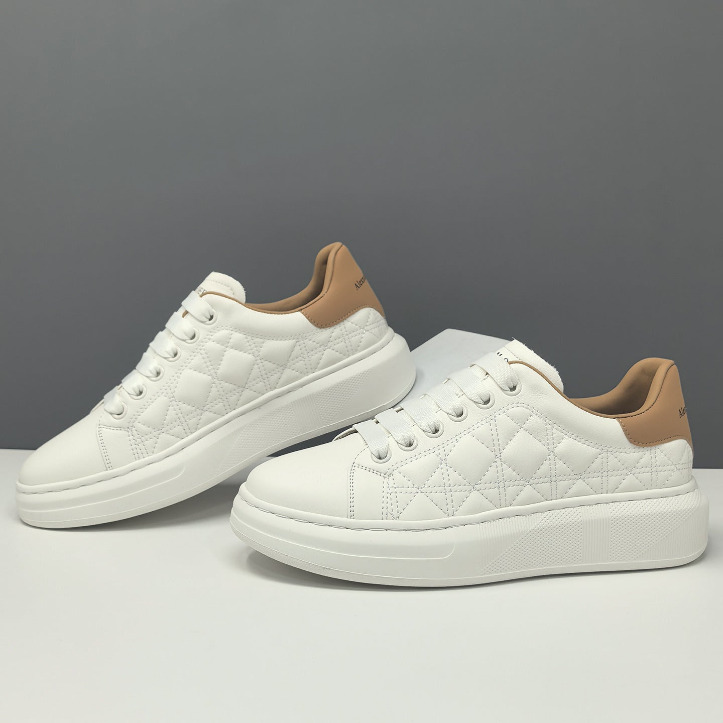 Men's Fashion Quilted Leather Casual Court Sneakers-RAIIFY