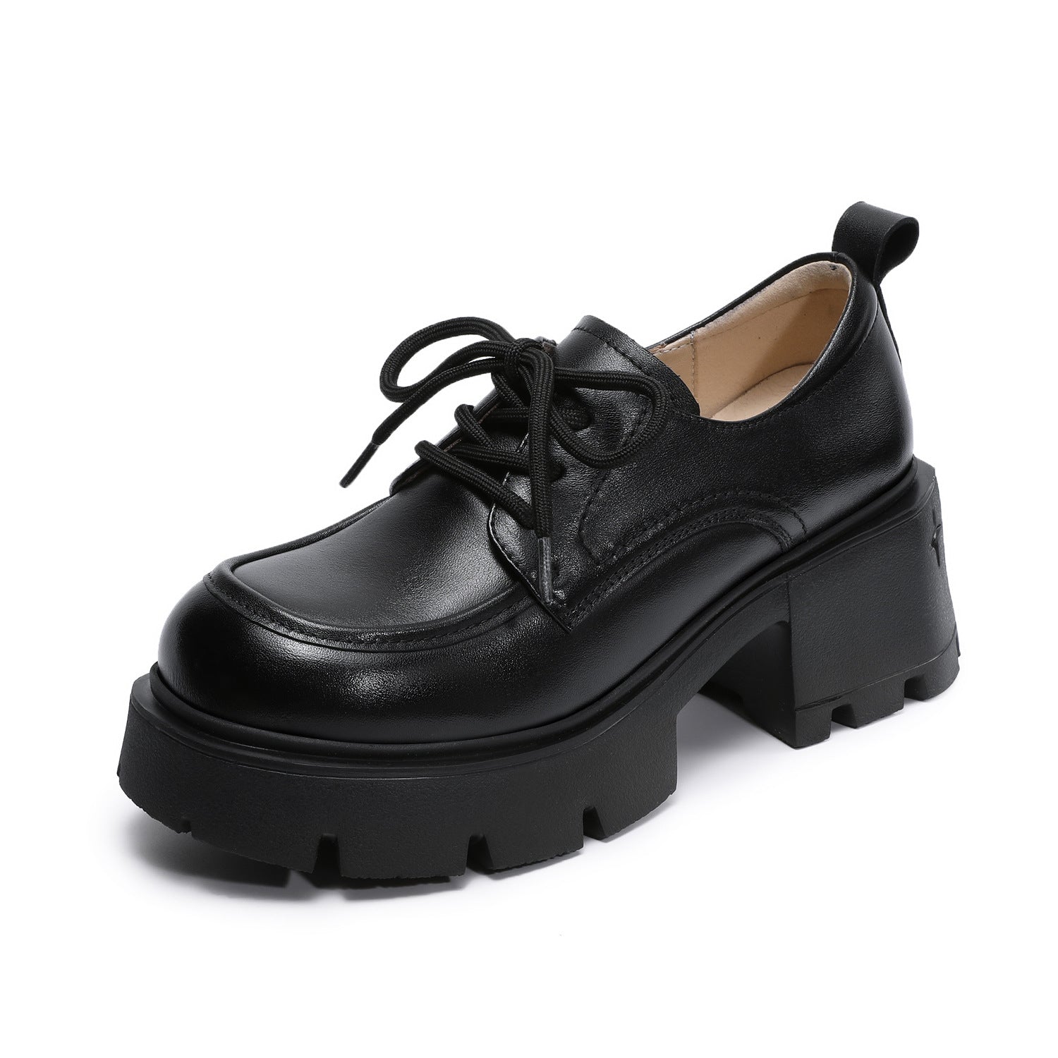 Women's Minimalist Genuine Leather Thick Sole Loafers-RAIIFY