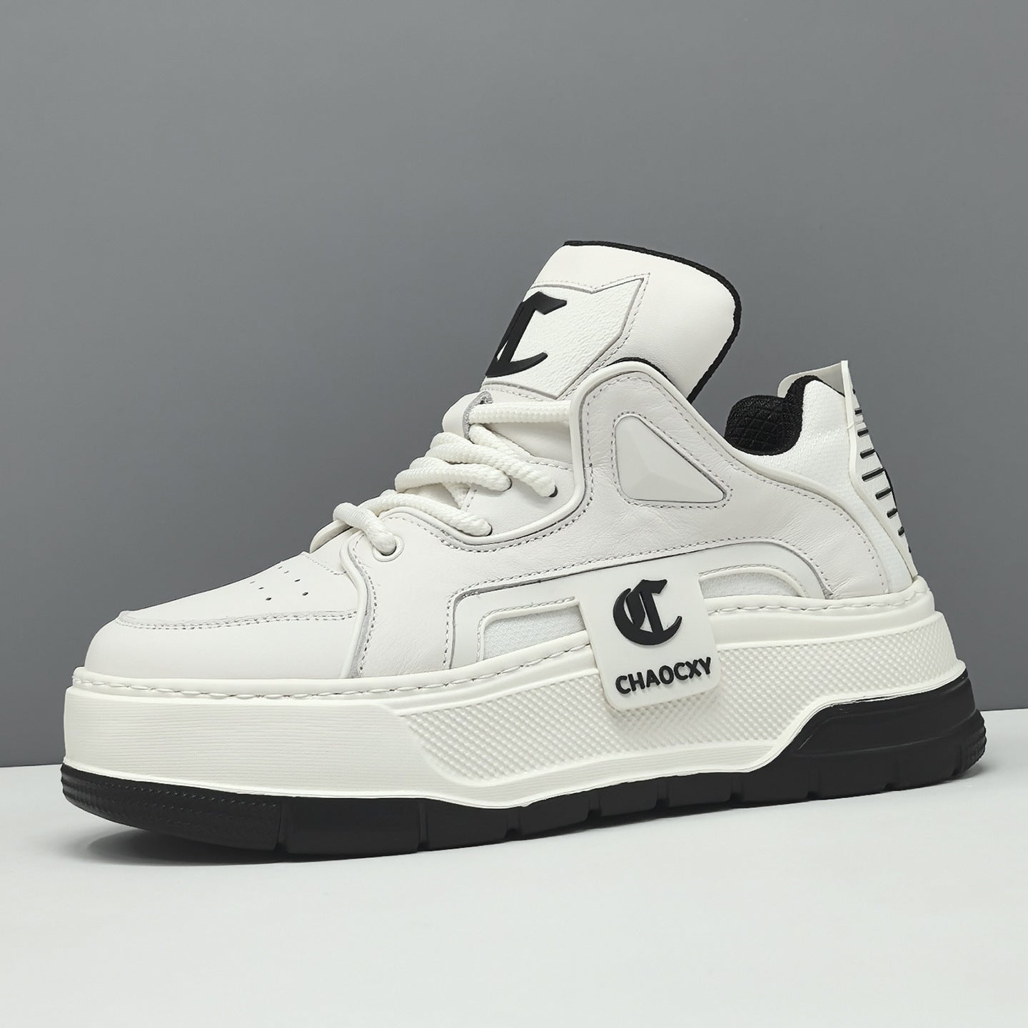 Men's Fashion Breathable Leather High Top Sneakers