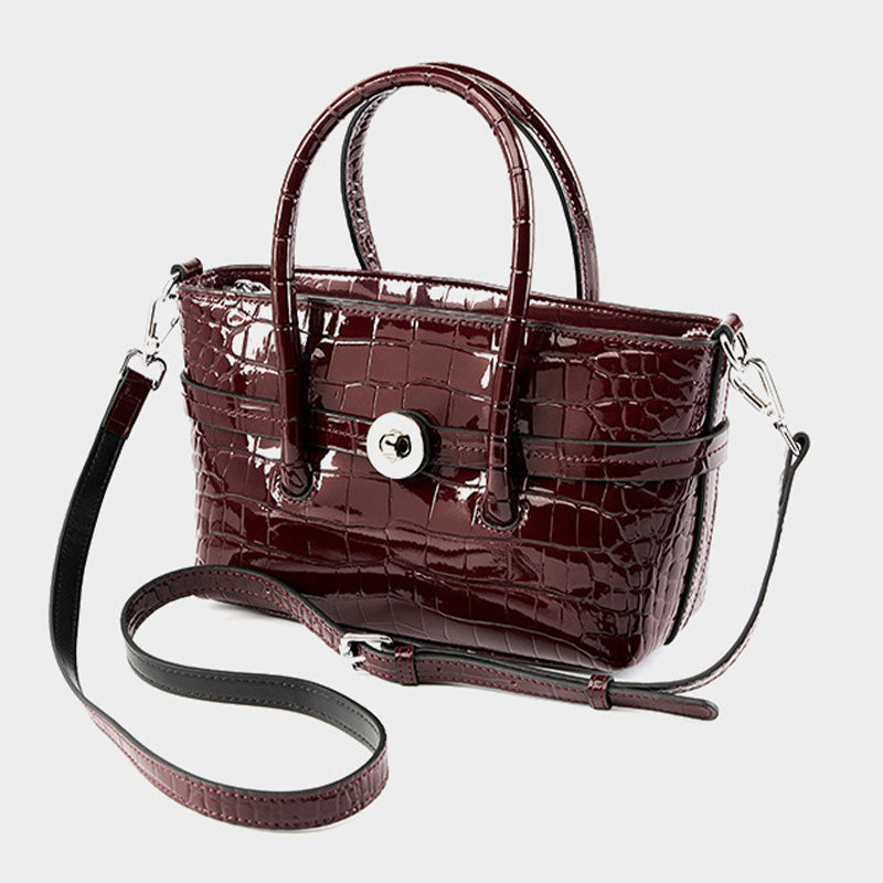 Women Retro Embossed Leather Cross Body Tote Bag-RAIIFY