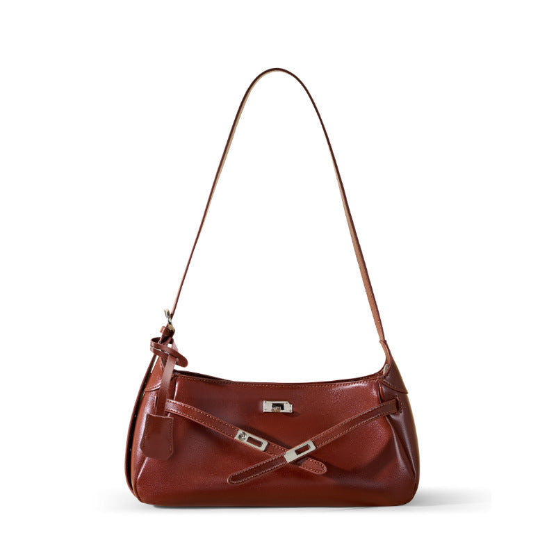 Women Retro Glossy Leather Elegant Shoulder Bag-RAIIFY