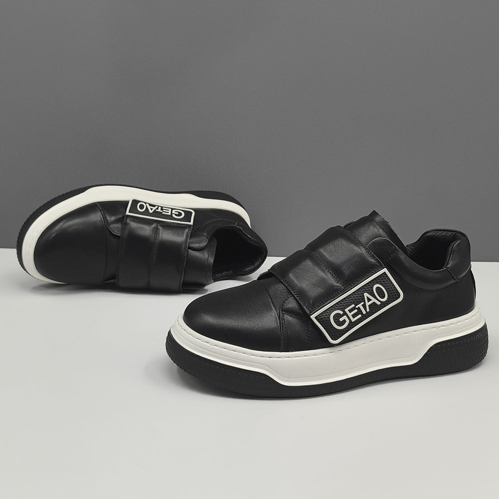 Men Stylish Leather Casual Velcro Sneakers-RAIIFY