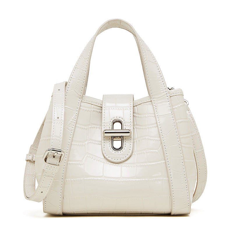 Women's Plain Croc Embossed Leather Cross Body Handbag-RAIIFY