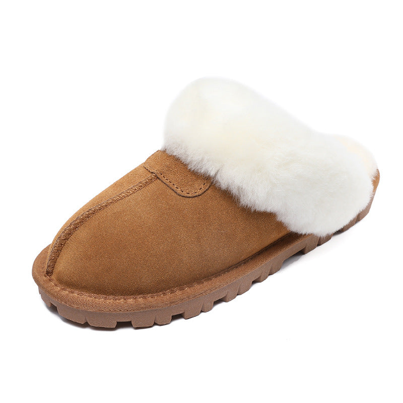 Women Minimalism Solid Suede Soft Furred Slippers-RAIIFY