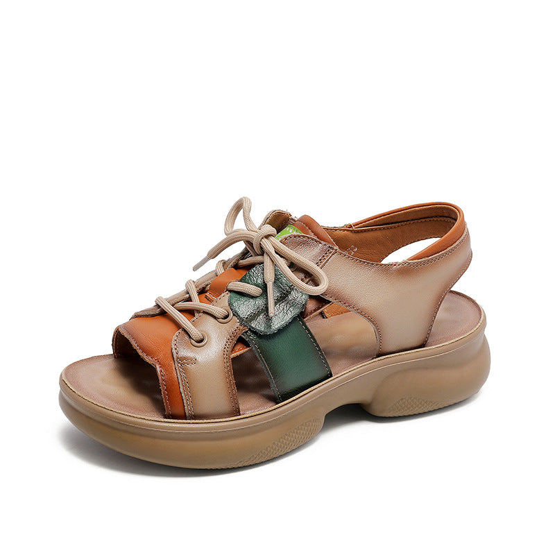 Women Summer Leather Soft Casual Sandals-RAIIFY