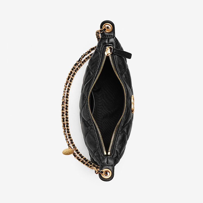 Women’s Chic Sheepskin Quilted Chain Hobo Bag