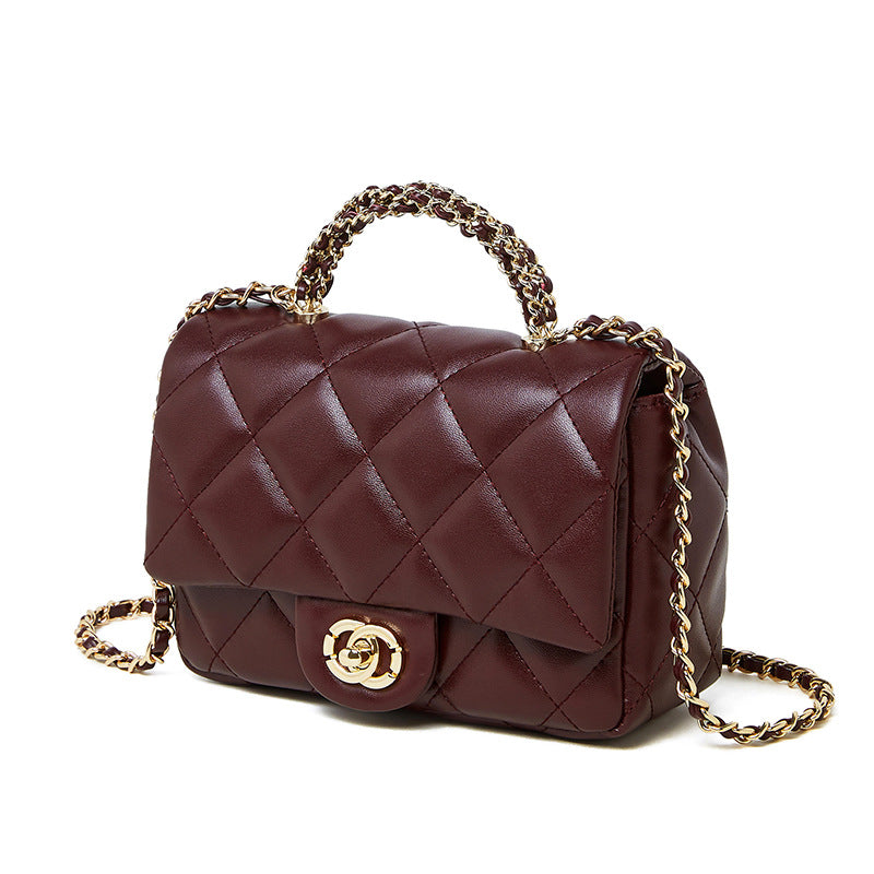 Women Fashion Solid Quilted Leather Mini Cross Body Bag-RAIIFY