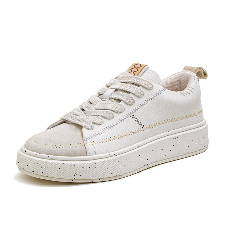 Men's Minimalism Quilted Leather Low Top Casual Sneakers-RAIIFY