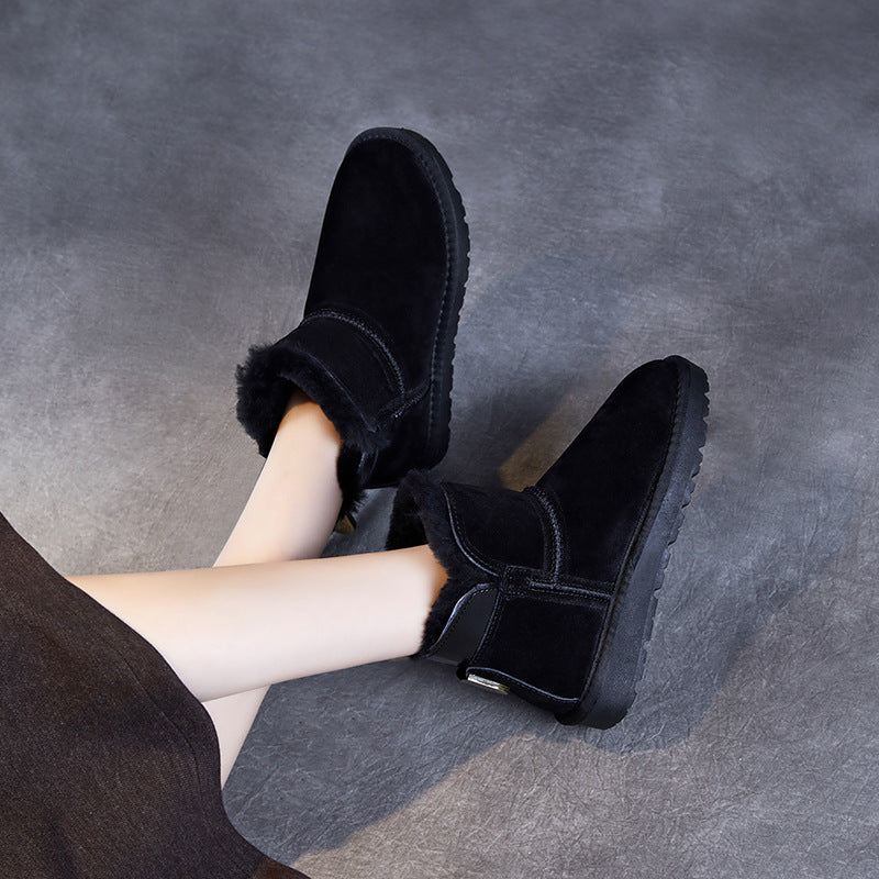 Women Minimalism Fashion Suede Casual Furred Shoes-RAIIFY