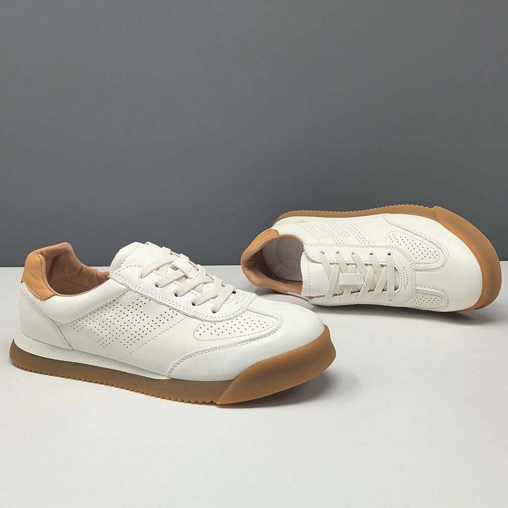 Men's Minimalism Quilted Breathable Leather Casual Shoes-RAIIFY