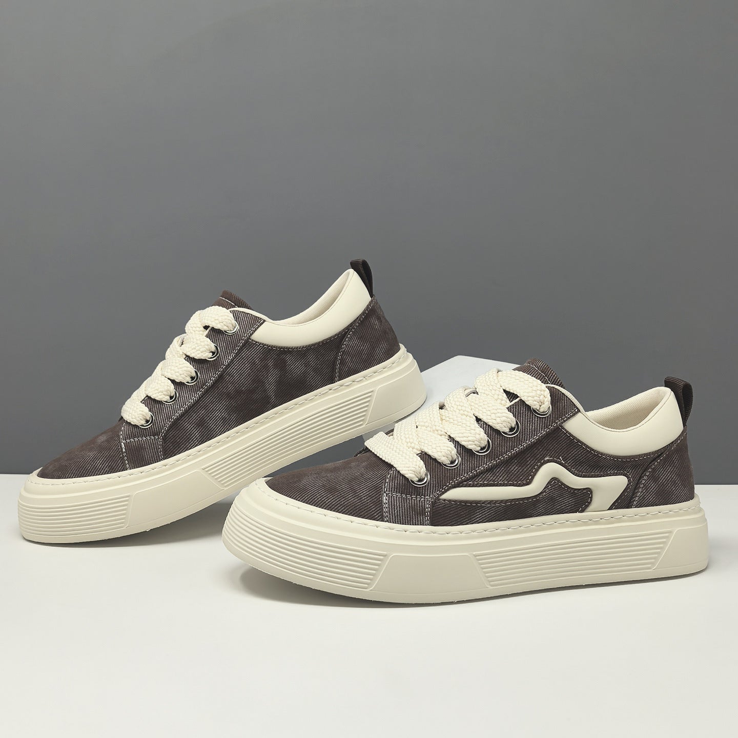 Men's Denim Patchwork Casual Board Shoes Fashion Sneakers-RAIIFY