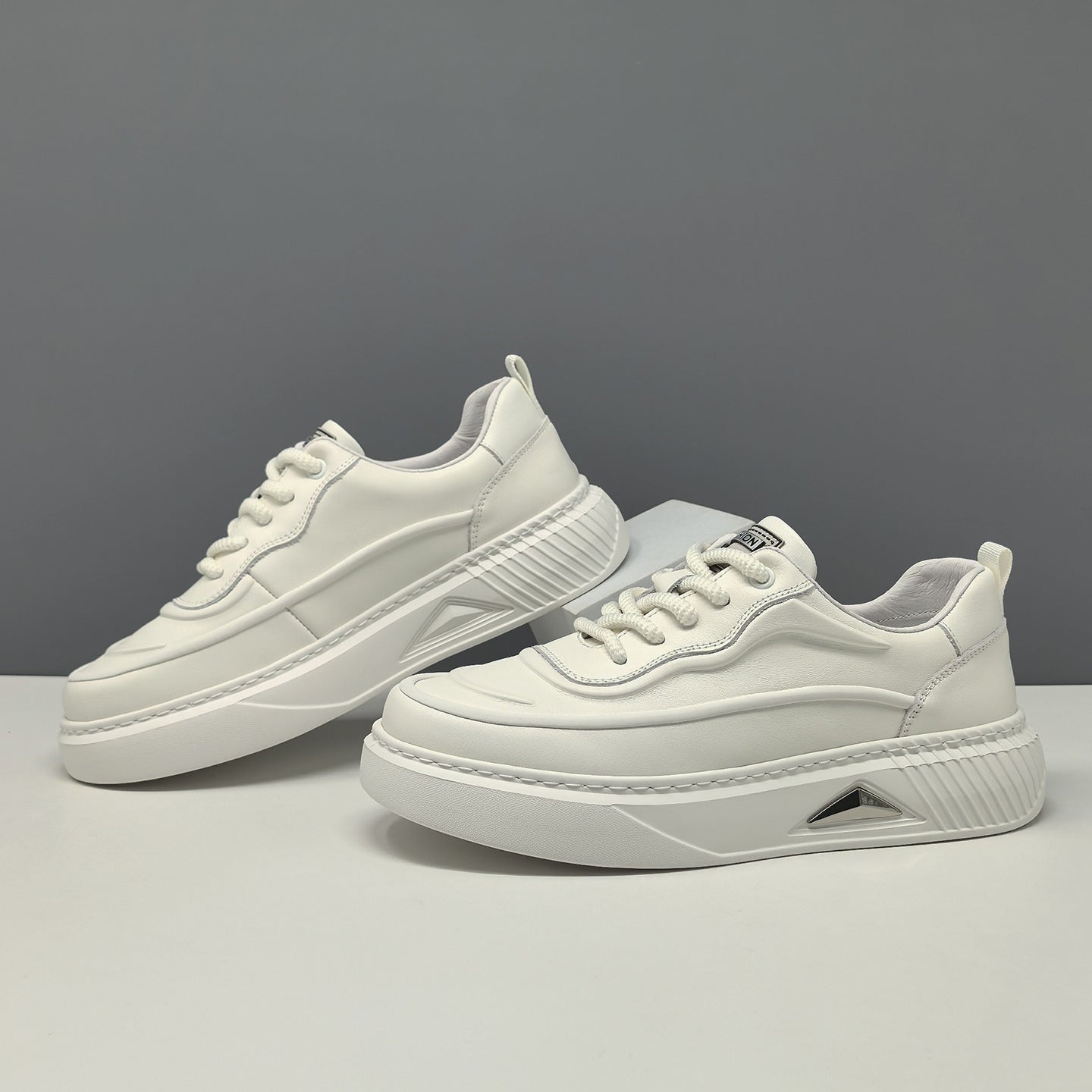 Men's Minimalist Plain Leather Flat Casual Shoes-RAIIFY