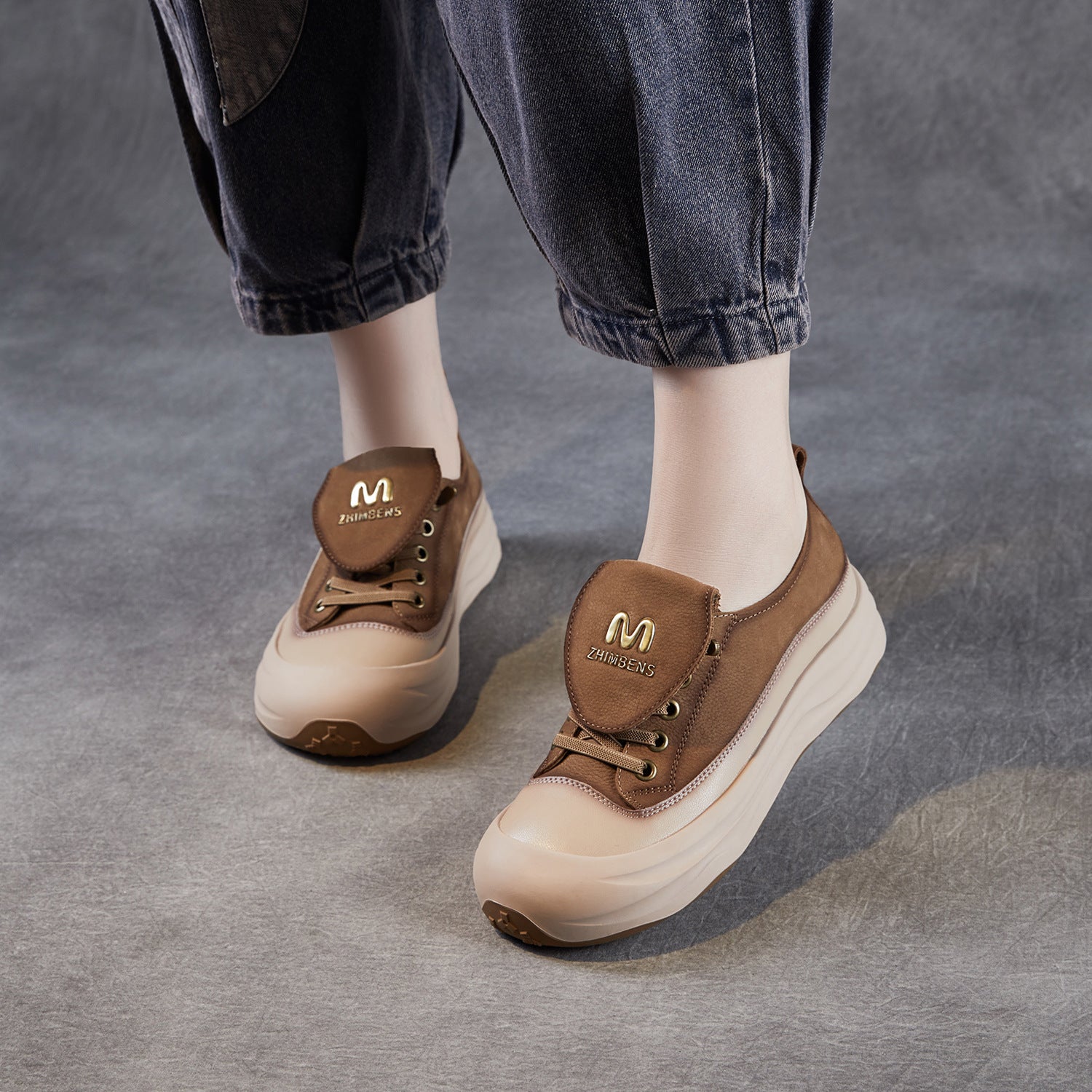 Women's Minimalist Leather Flat Casual Shoes-RAIIFY