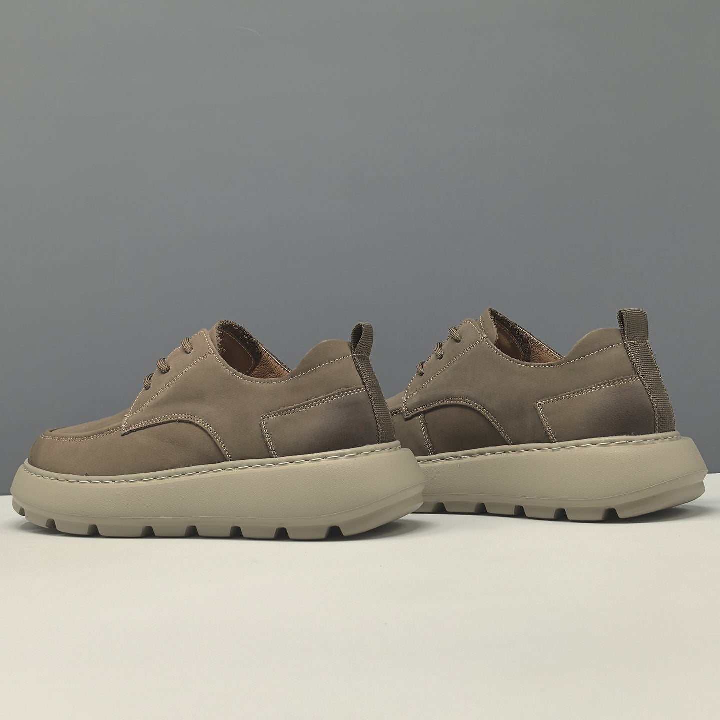 Men's Simple Plain Leather Casual Shoes-RAIIFY