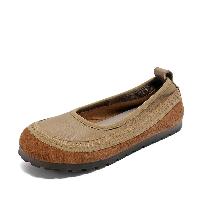 Women Retro Soft Leather Casual Flats-RAIIFY