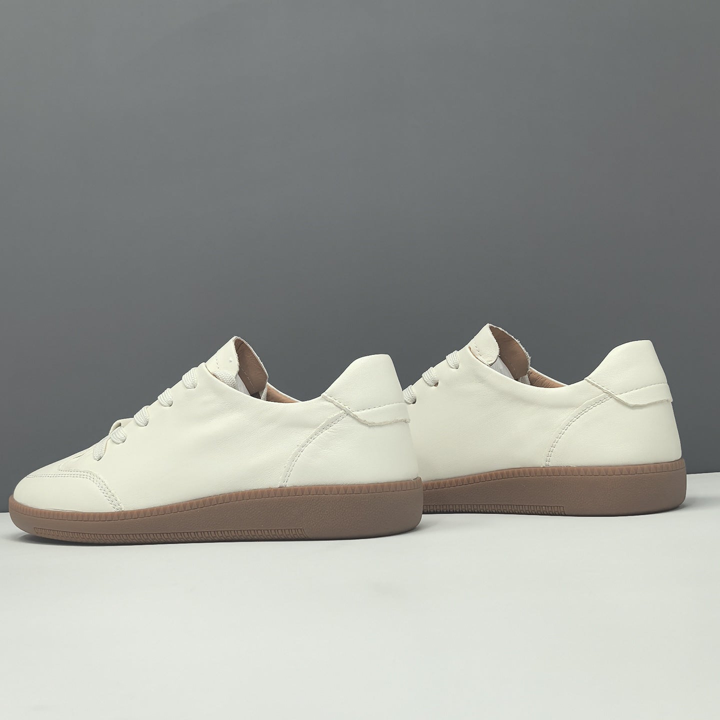 Men's Genuine Leather Minimalist White Casual Shoes-RAIIFY