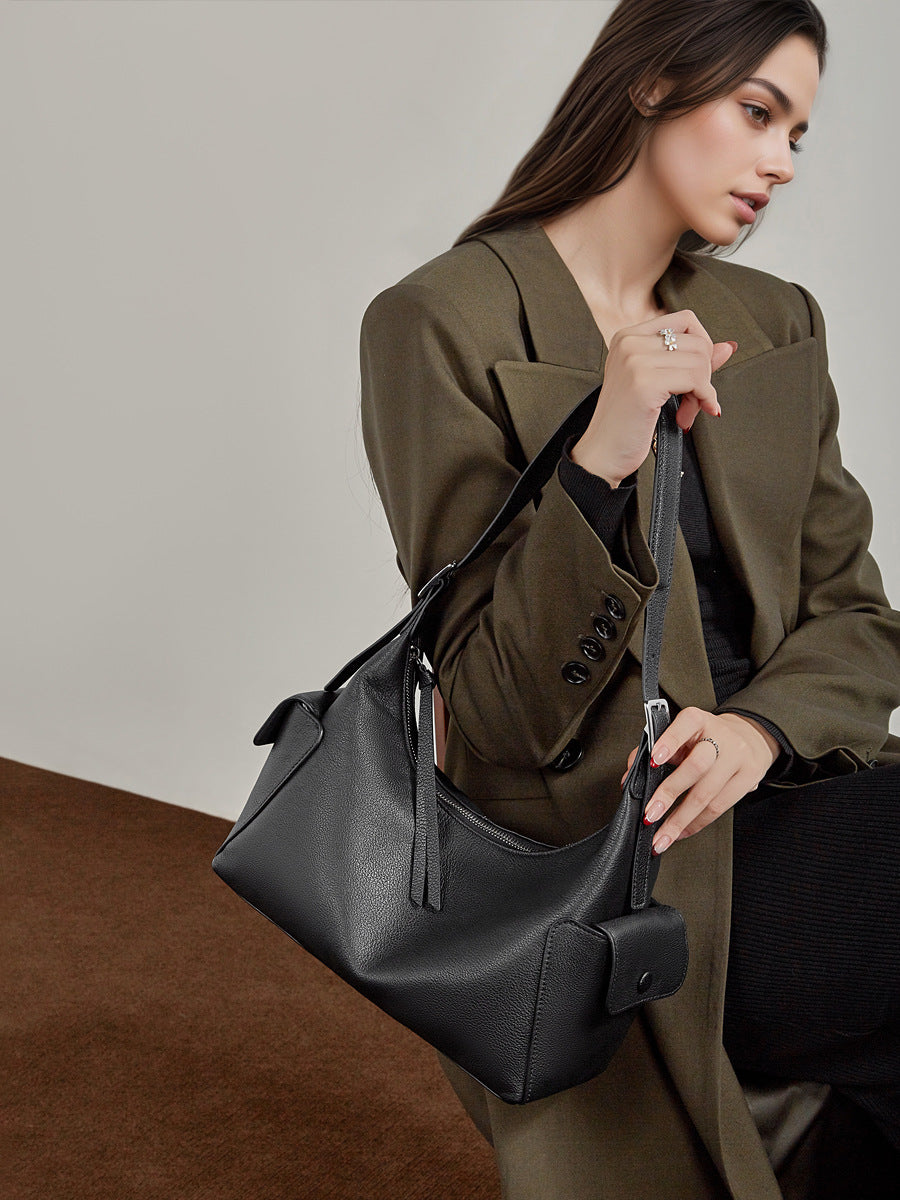 Women's Fashion Leather Hobo Shoulder Crossbody Bag-RAIIFY