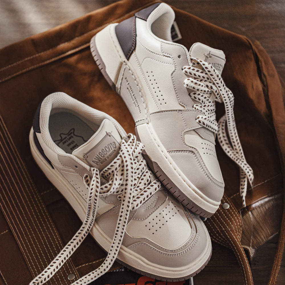 Men's Fashion Quilted Breathable Leather Court Sneakers-RAIIFY