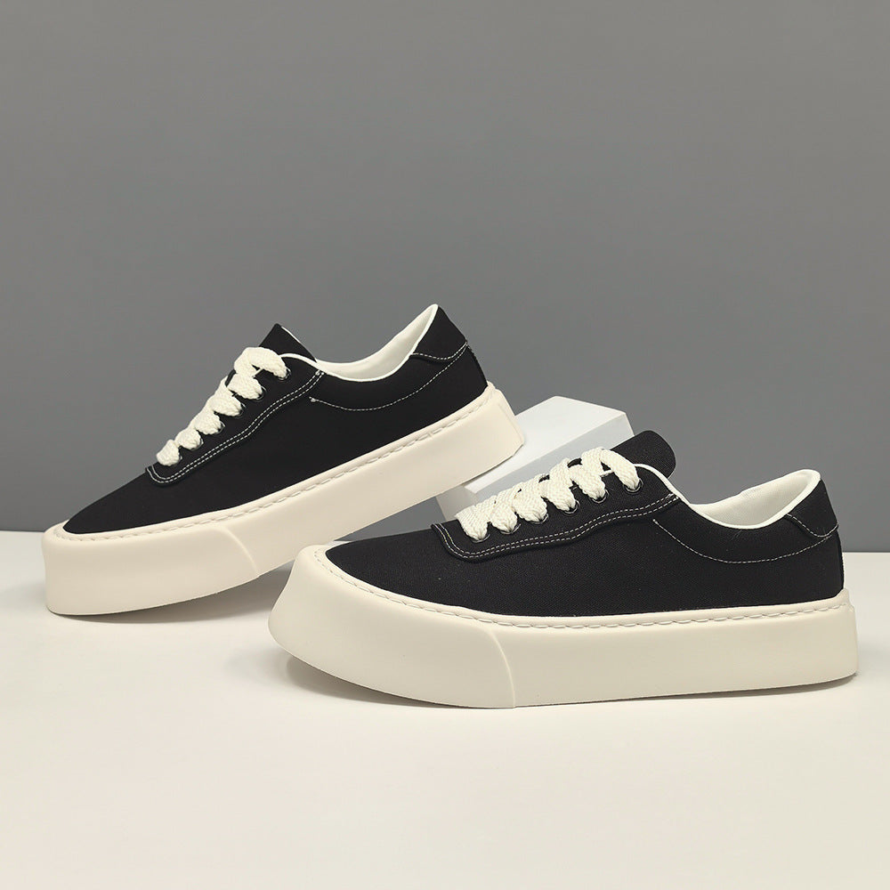 Men Minimalism Plain Canvas Flat Casual Shoes-RAIIFY