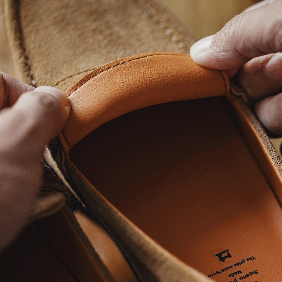 Men's Vintage Plain Suede Casual Loafers-RAIIFY