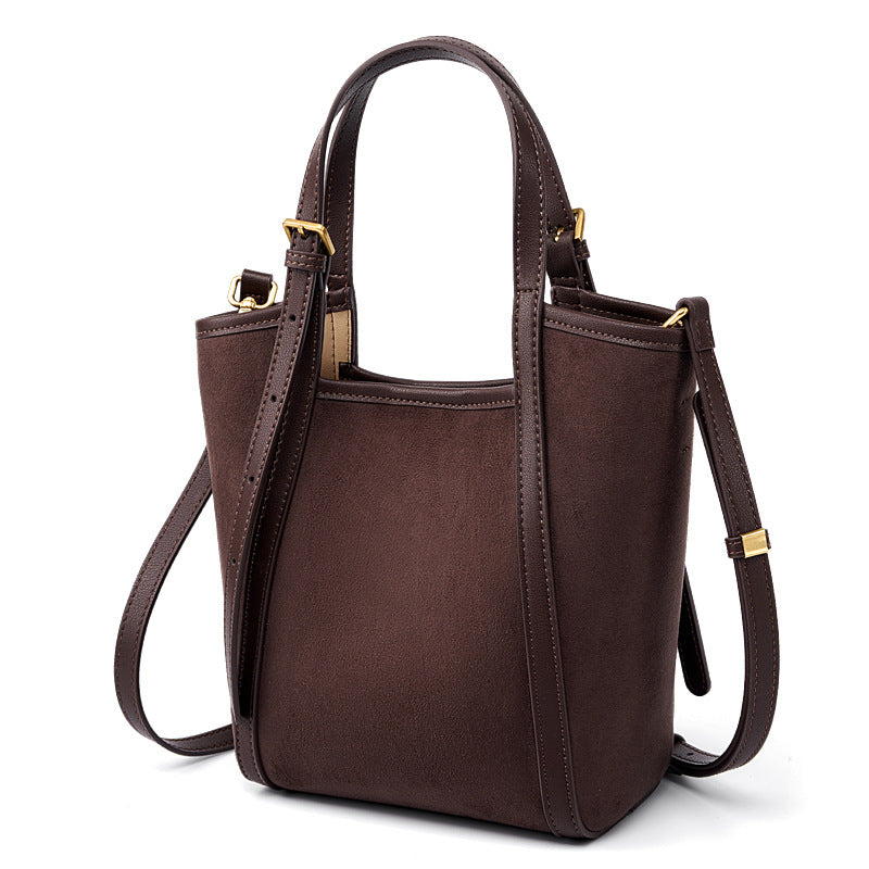Women's Genuine Leather Suede Tote Shoulder Handbag-RAIIFY