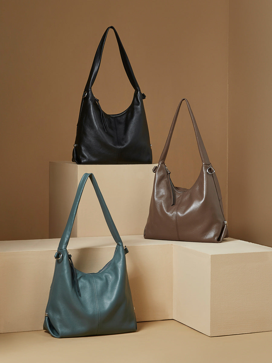 Women Soft Leather Minimalism Casual Tote Bag-RAIIFY