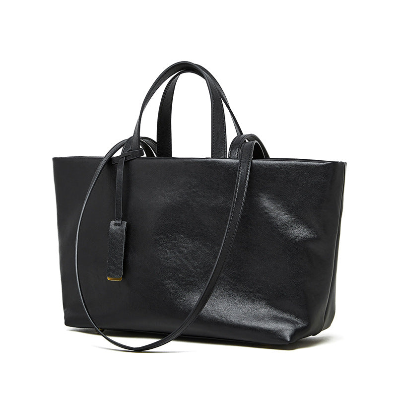 Women Solid Fashion Leather Shoulder Tote Bag-RAIIFY