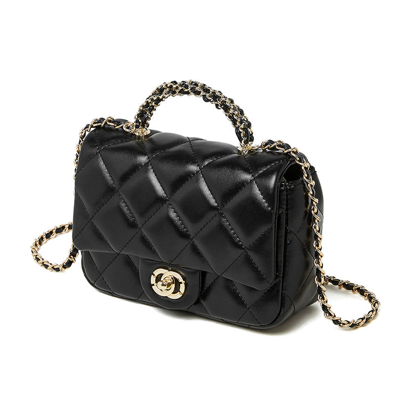 Women Fashion Solid Quilted Leather Mini Cross Body Bag-RAIIFY