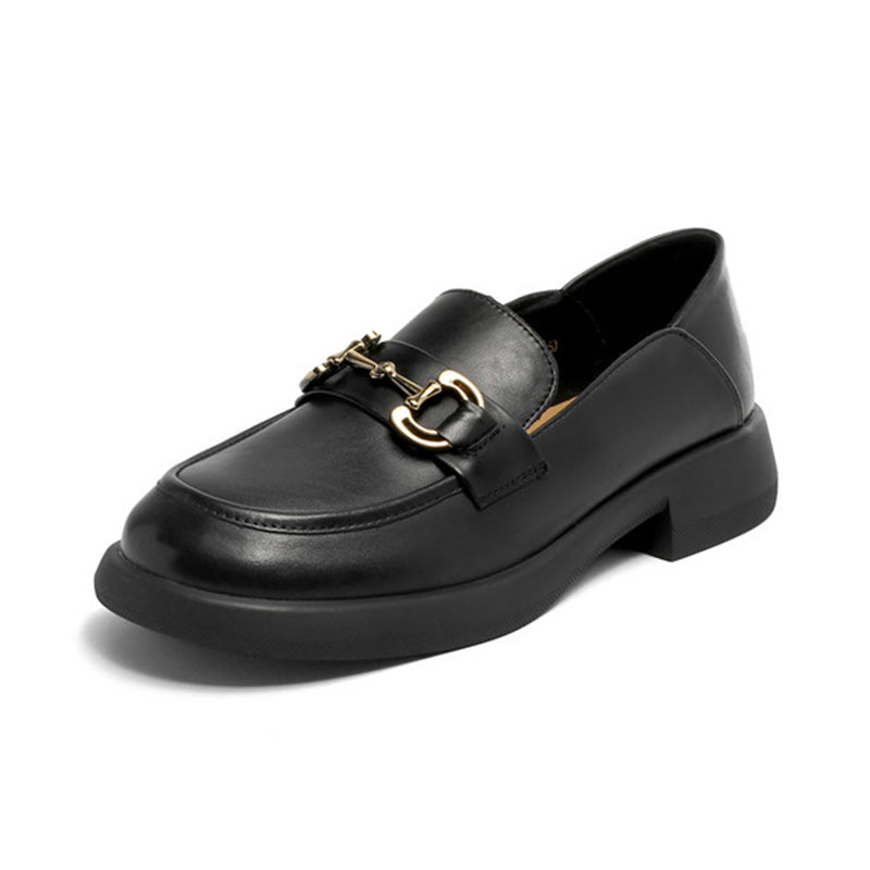 Women Retro Soft Leather Minimalist Loafers-RAIIFY