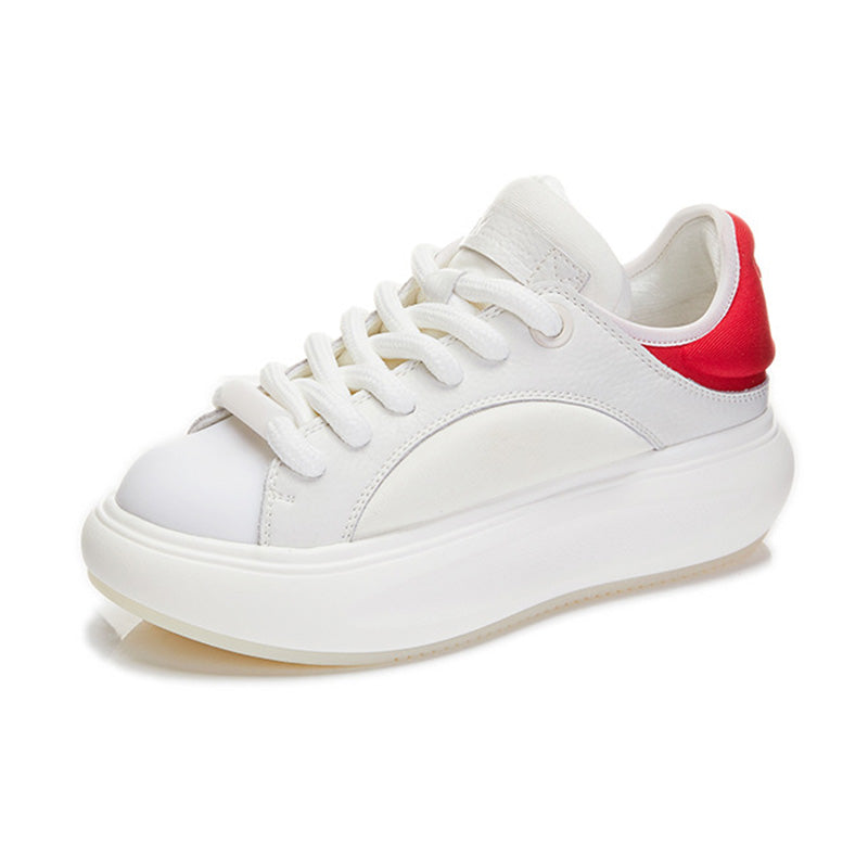 Women's Minimalism Fashion Leather Chunky Sneakers-RAIIFY