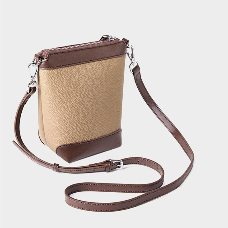 Women Retro Fashion Leather Bucket Cross Body Bag-RAIIFY